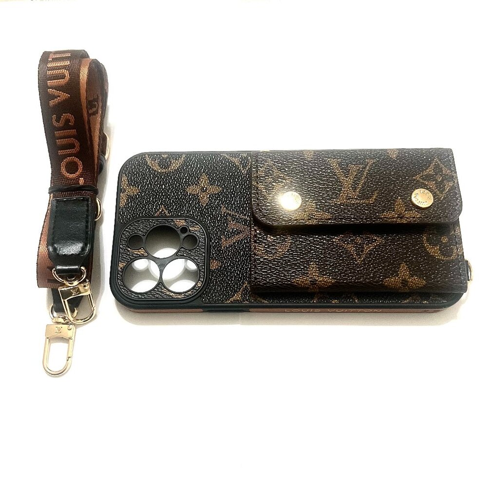 ❌SOLD❌ iPhone 13 Pro Max Luxury Brown Designer Phone Case Crossbody